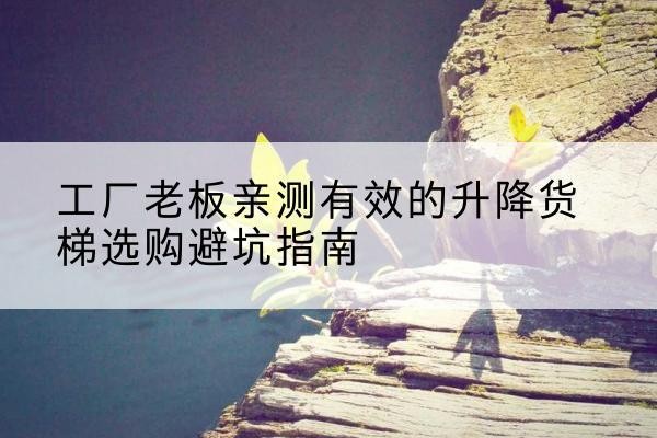 麻栗坡升降货梯怎么选-工厂老板亲测有效的升降货梯选购避坑指南