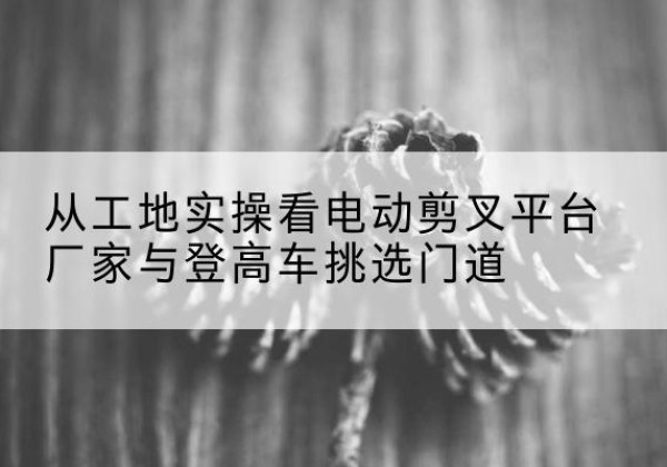 麻栗坡电动剪叉升降平台厂家-从工地实操看电动剪叉平台厂家与登高车挑选门道