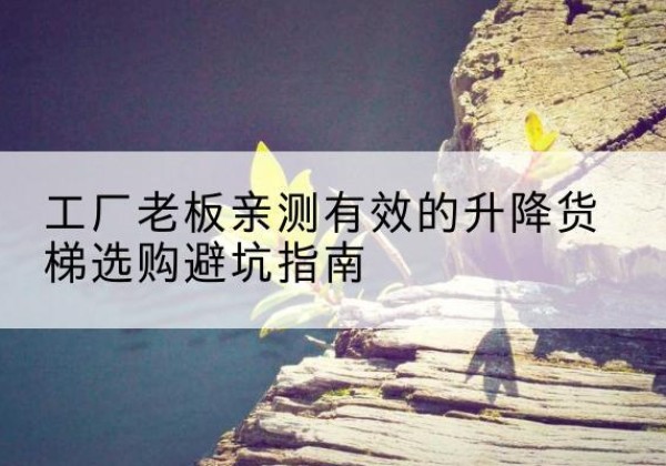 麻栗坡升降货梯怎么选-工厂老板亲测有效的升降货梯选购避坑指南